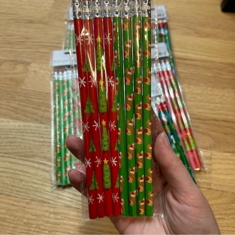 Wood Pencil Bundle 64 in Total NEW Holiday Christmas Class Gift Teacher Stocking